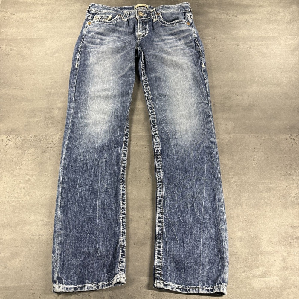 Big Star Jeans Womens 28R Liv Bootcut Blue Medium Wash Contrast Stitch EUC